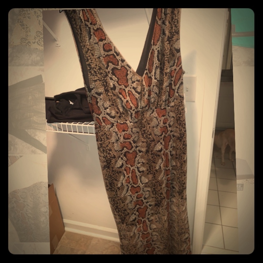 Long mesh snake skin dress